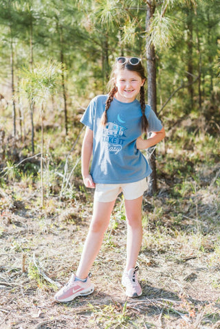 Take It Easy Camper Youth Tee - Tucked & Threaded