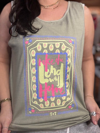 Take the Long Way Home Unisex Graphic Tank - Tucked & Threaded