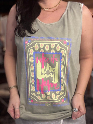 Take the Long Way Home Unisex Graphic Tank - Tucked & Threaded