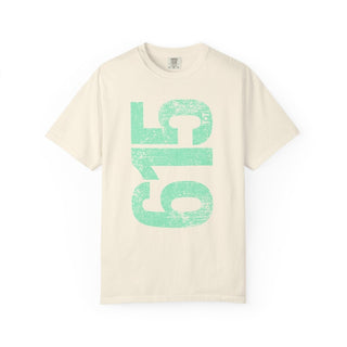 Teal 615 Area Code Faded Unisex Tee - Tucked & Threaded