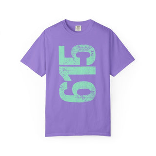 Teal 615 Area Code Faded Unisex Tee - Tucked & Threaded