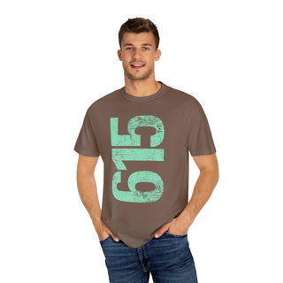 Teal 615 Area Code Faded Unisex Tee - Tucked & Threaded