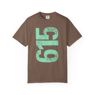 Teal 615 Area Code Faded Unisex Tee - Tucked & Threaded