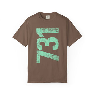 Teal 731 Area Code Faded Unisex Tee - Tucked & Threaded