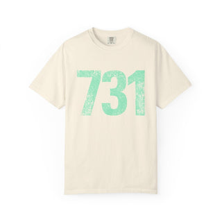 Teal 731 Area Code Faded Unisex Tee (Horizontal) - Tucked & Threaded
