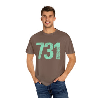 Teal 731 Area Code Faded Unisex Tee (Horizontal) - Tucked & Threaded