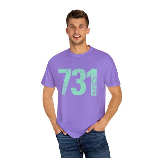Teal 731 Area Code Faded Unisex Tee (Horizontal) - Tucked & Threaded