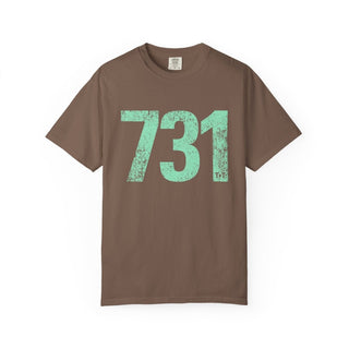 Teal 731 Area Code Faded Unisex Tee (Horizontal) - Tucked & Threaded
