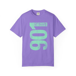 Teal 901 Area Code Faded Unisex Tee - Tucked & Threaded