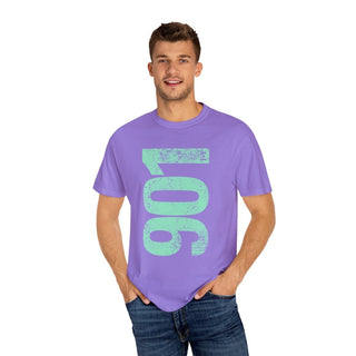 Teal 901 Area Code Faded Unisex Tee - Tucked & Threaded