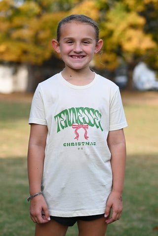 Tennessee Christmas Ivory Girls' Tee - Tucked & Threaded