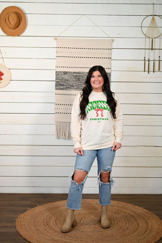 Tennessee Christmas Ivory Long-Sleeve Tee - Tucked & Threaded