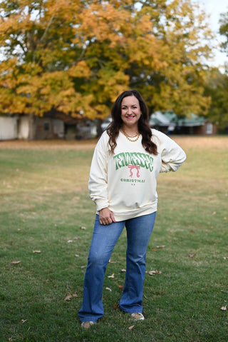 Tennessee Christmas Ivory Sweatshirt - Tucked & Threaded