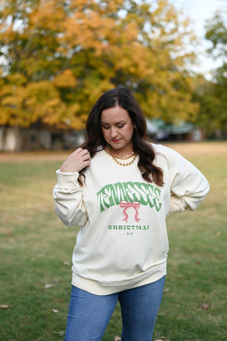 Tennessee Christmas Ivory Sweatshirt - Tucked & Threaded
