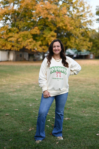 Tennessee Christmas Ivory Sweatshirt - Tucked & Threaded