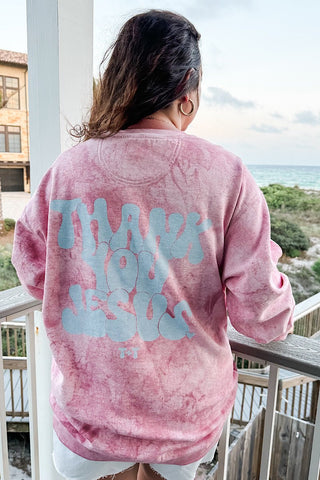 Thank You, Jesus Clay Marble Sweatshirt - Tucked & Threaded