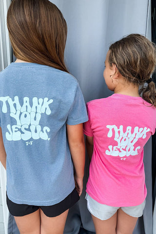 Thank You, Jesus Comfort Colors Youth Tee - Tucked & Threaded