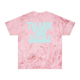 Thank You, Jesus Pink Marble Tee - Tucked & Threaded