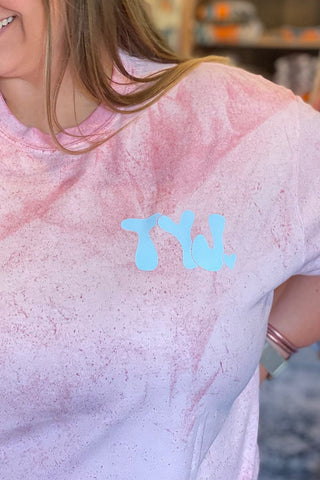 Thank You, Jesus Pink Marble Tee - Tucked & Threaded