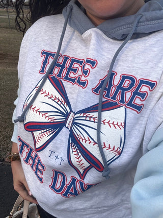 These Are the Days Denim Colorblocked Crop Hoodie - Tucked & Threaded