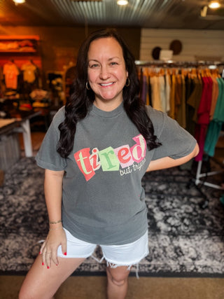 Tired But Trying Midweight Faded Tee - Tucked & Threaded