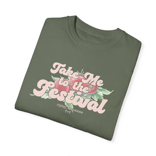 Tomato Festival Moss Green Tee - Tucked & Threaded