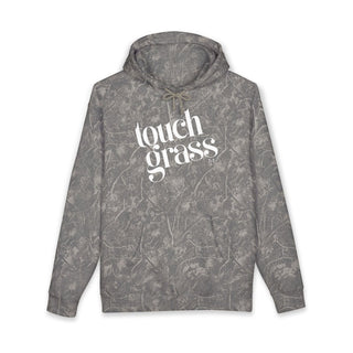 Touch Grass Camo Hoodie | Women's Outdoor Adventure Graphic Sweatshirt - Tucked & Threaded
