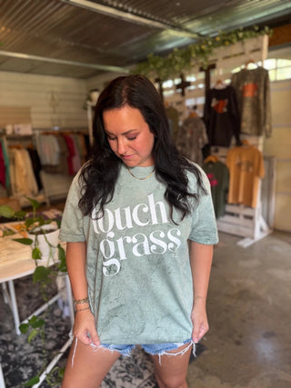 Touch Grass Outdoorsy Graphic Tee | Comfort Colors® Women's T-Shirt - Tucked & Threaded