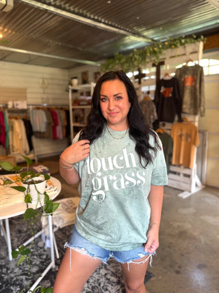 Touch Grass Outdoorsy Graphic Tee | Comfort Colors® Women's T-Shirt - Tucked & Threaded