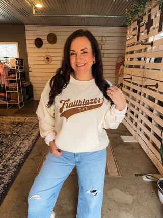 Trailblazer Ivory Unisex Sweatshirt - Tucked & Threaded