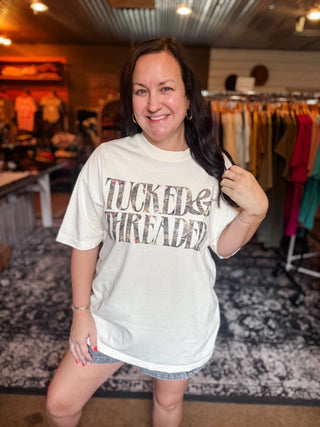 Tucked & Threaded Camo Midweight Faded Ivory Tee (Wholesale) - Tucked & Threaded