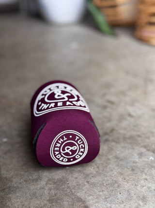 Tucked & Threaded Maroon Short Can Cooler (Wholesale) - Tucked & Threaded