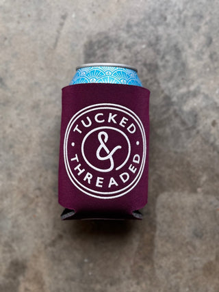 Tucked & Threaded Maroon Short Can Cooler (Wholesale) - Tucked & Threaded
