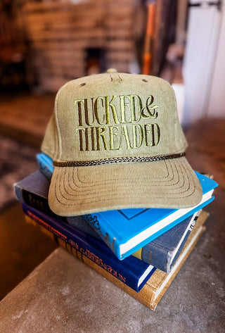 Tucked & Threaded Olive Corduroy Hat - Tucked & Threaded