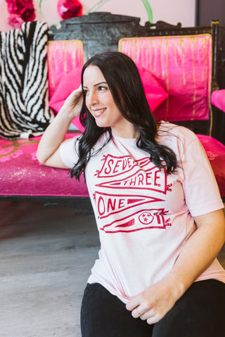 Seven Three One Banner Soft Pink Tee