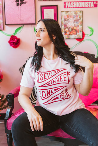 Seven Three One Banner Soft Pink Tee