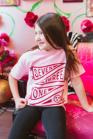 Seven Three One Banner Pink Youth Tee