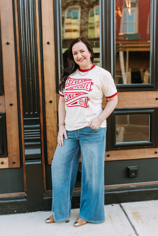 Seven Three One Banner Red Ringer Tee