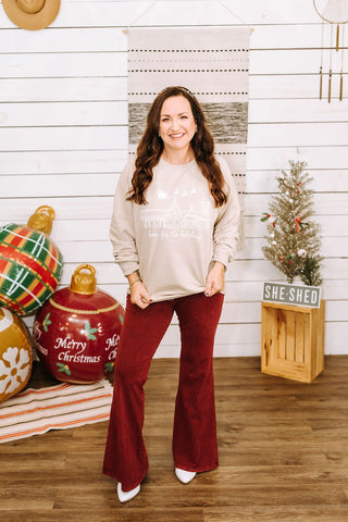 Home for the Holidays Tan Sweatshirt