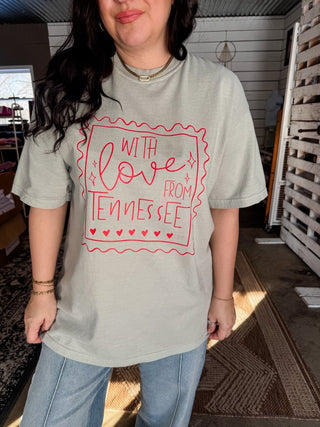 With Love from Tennessee Ivory or Bay Unisex Tee - Tucked & Threaded