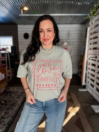 With Love from Tennessee Ivory or Bay Unisex Tee - Tucked & Threaded