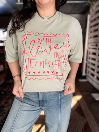 With Love from Tennessee Ivory or Bay Unisex Tee - Tucked & Threaded