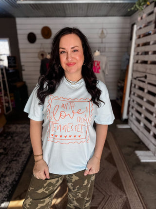 With Love from Tennessee Ivory or Chambray Unisex Tee - Tucked & Threaded
