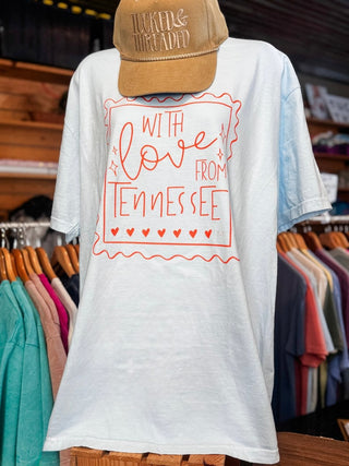 With Love from Tennessee Ivory or Chambray Unisex Tee - Tucked & Threaded