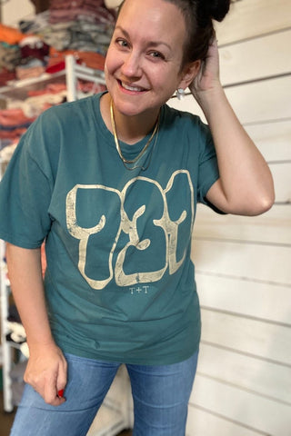 731 Bubble Dark Teal Tee - Tucked & Threaded
