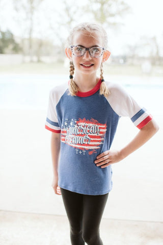 American Dreamer Ringer Tee for Children - Youth XL - Tucked & Threaded