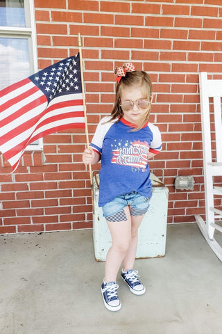 American Dreamer Ringer Tee for Children - Youth XL - Tucked & Threaded