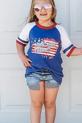 American Dreamer Ringer Tee for Children - Youth XL - Tucked & Threaded
