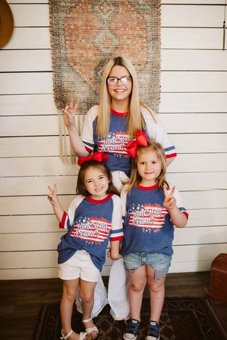 American Dreamer Ringer Tee for Children - Youth XL - Tucked & Threaded