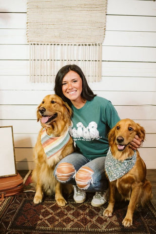 Boho Striped Dog Bandana - Tucked & Threaded